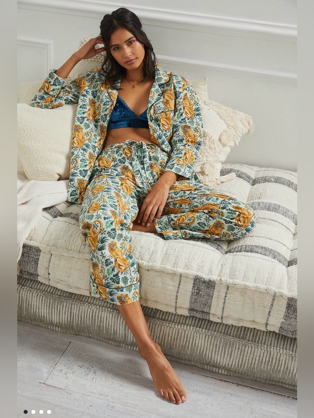 Printfresh Tamarin Mint Pajama Pants Anthropologie crop size Small - Picture 2 of 6
